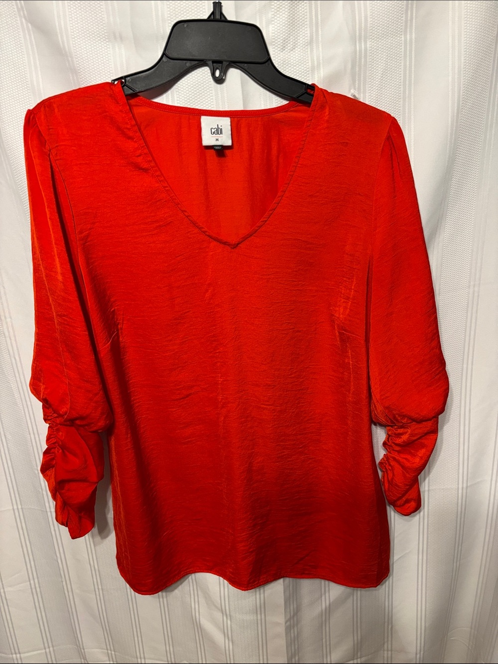 CAbi Vibrant Red V-Neck Blouse
